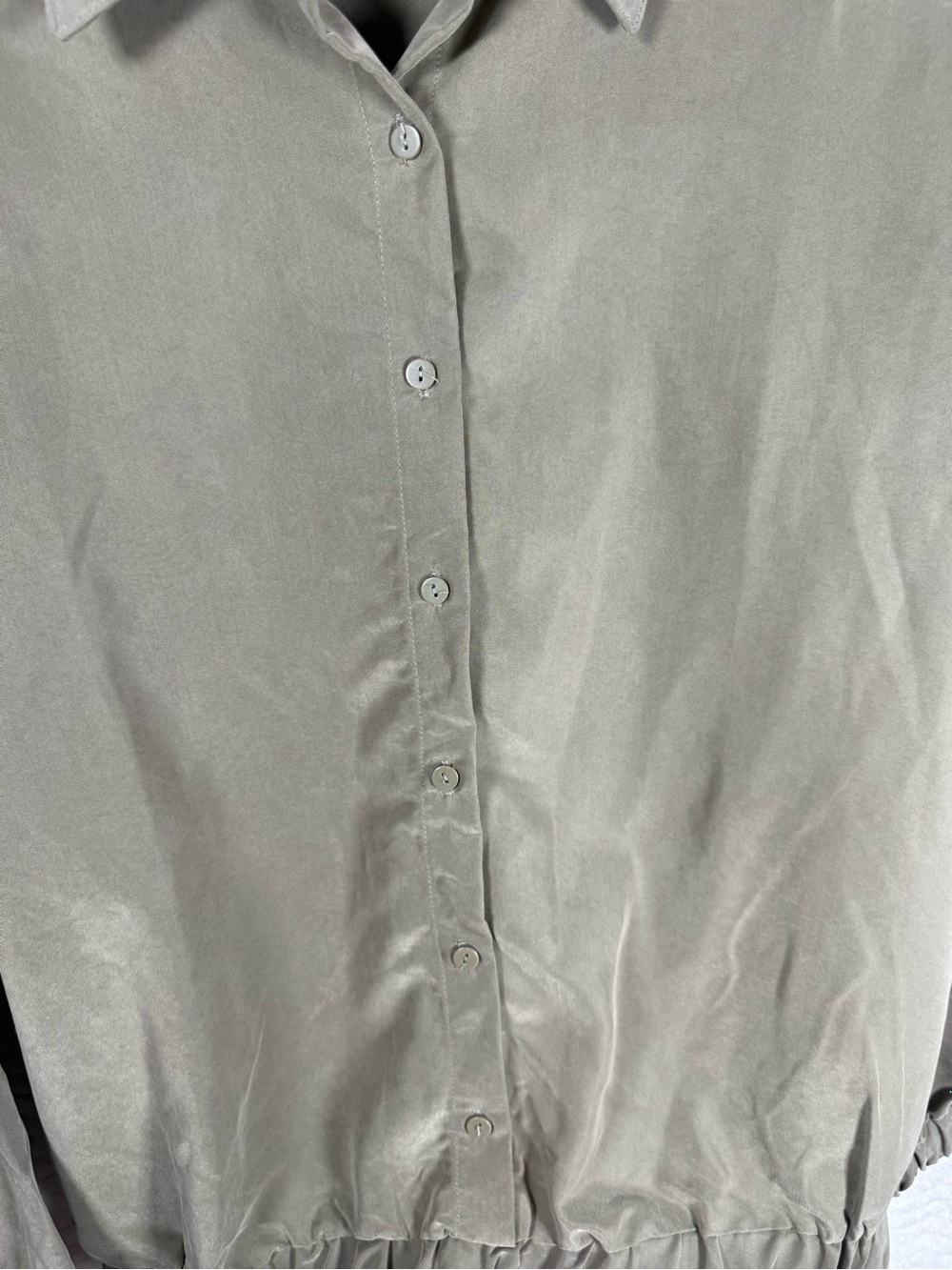Color Thread Olive Button-Up Shirt Jacket - Picture 5 of 7
